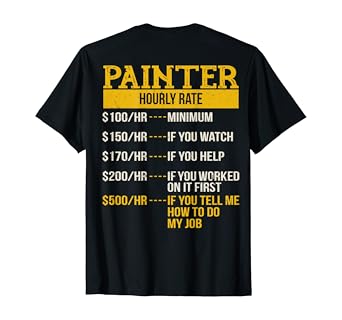 Amazon Com Hourly Rate Shirt For Painters Decorators Handyman