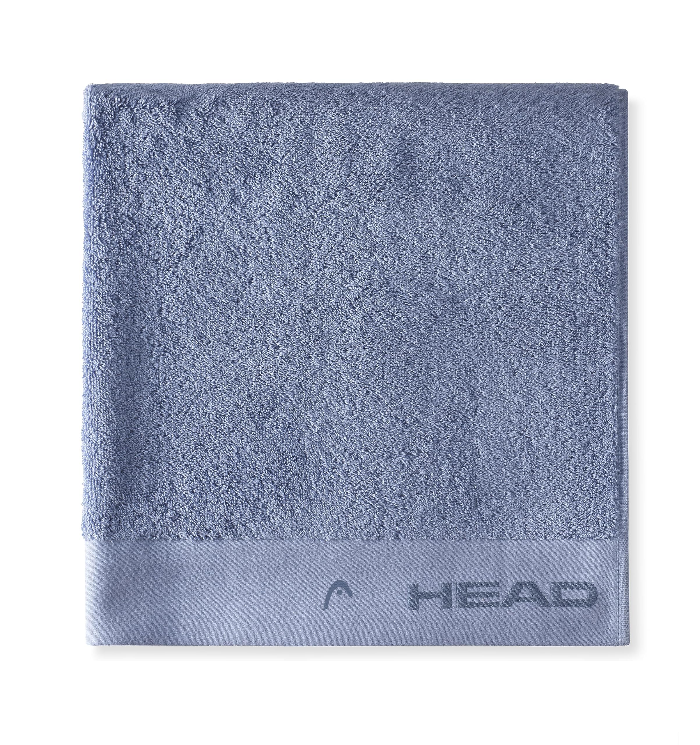 HEAD Dynamic - Asciugamano in Spugna Puro Cotone 100% Certificato, Ideale come Asciugamano Palestra, Telo Doccia e Bagno 70x140 Rapida Asciugatura, Asciugamani Bagno Morbidi Assorbenti, Midnight Blue