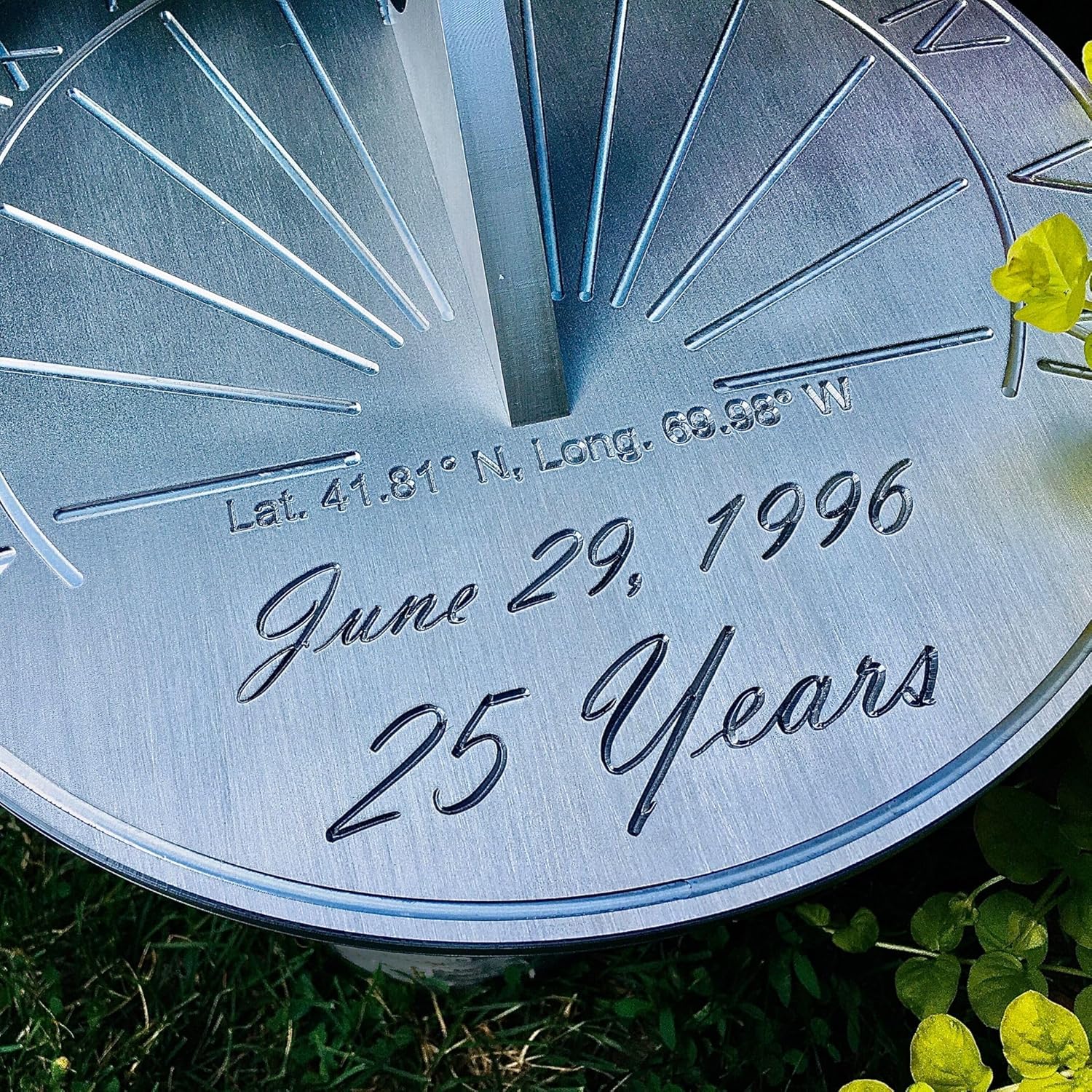 25 Year Sundial - Engraved & Calibrated 25th for Husband - 25th Wedding for Couple - 25 Year for Wife