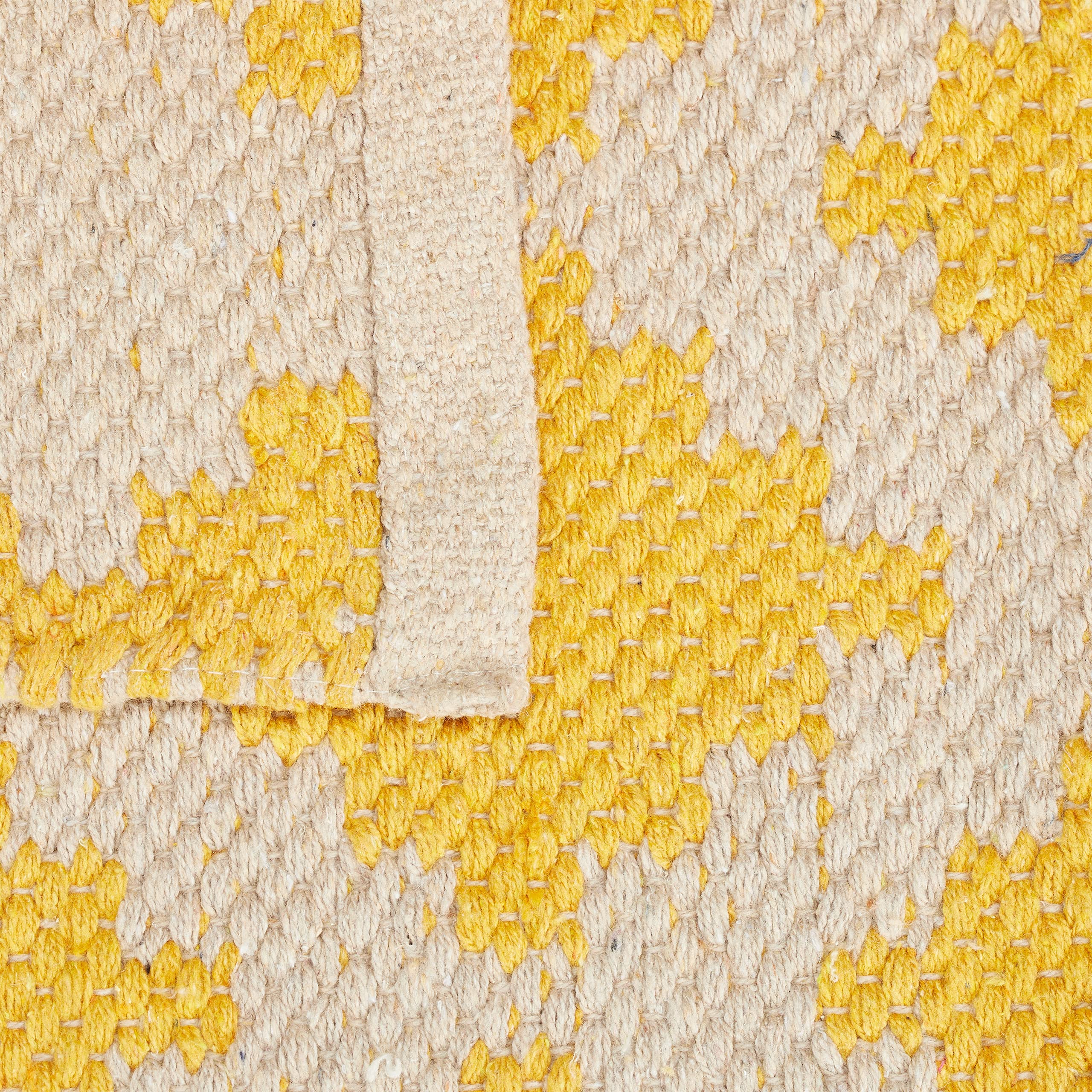 Relaxdays Tappeto Cotone 70x140 Cm ~ Passatoia Rombi Beige/Rosso ~ Antiscivolo Per Pavimento Riscaldato - 5