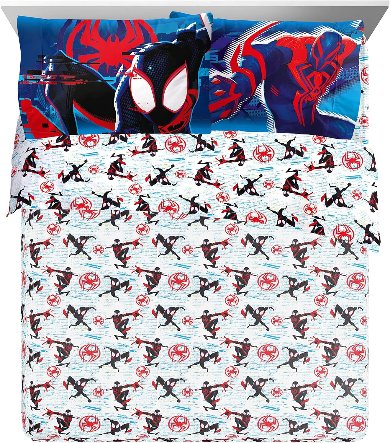 Marvel Spiderman Across The Spider-Verse Glitch 7 Piece Queen Size Bed Set - Includes Comforter & Sheet Set Bedding - Super Soft Fade Resistant Microfiber (Official Product) - Image 3