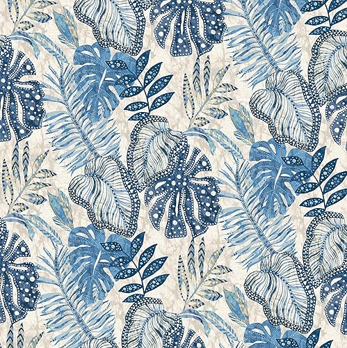 Tommy Bahama Surface Style - Papel tapiz para despegar y pegar, papel tapiz botánico para dormitorio, tocador, cocina, vinilo, cobertura de 30.75