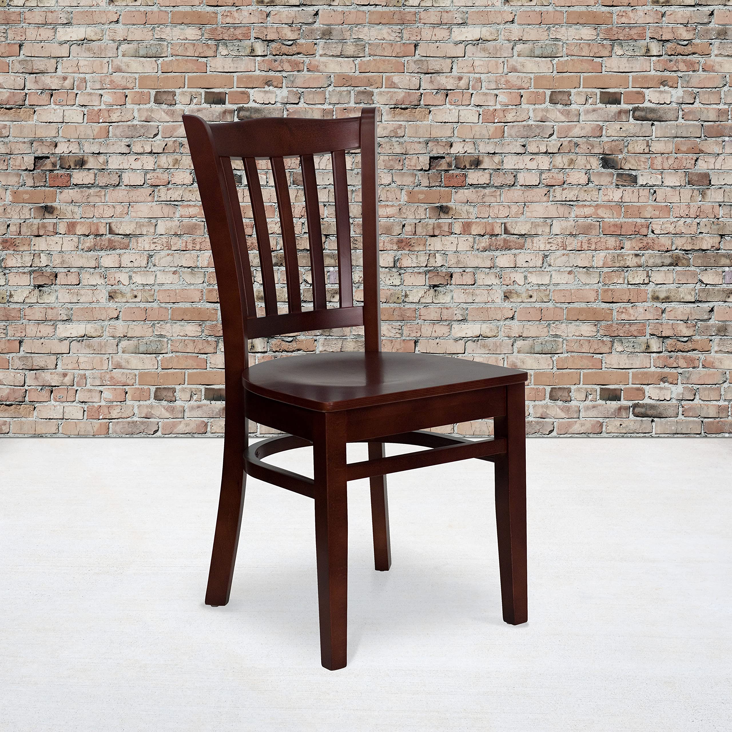 Amazon.com: EMMA + OLIVER Vertical Slat Back Mahogany Wood Chair