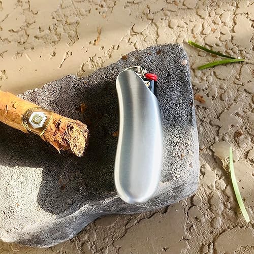 Miniatura 8 de Funda de metal compatible con encendedor BIC estándar para encendedor BIC tamaño estándar J6 de una pieza en plata mate