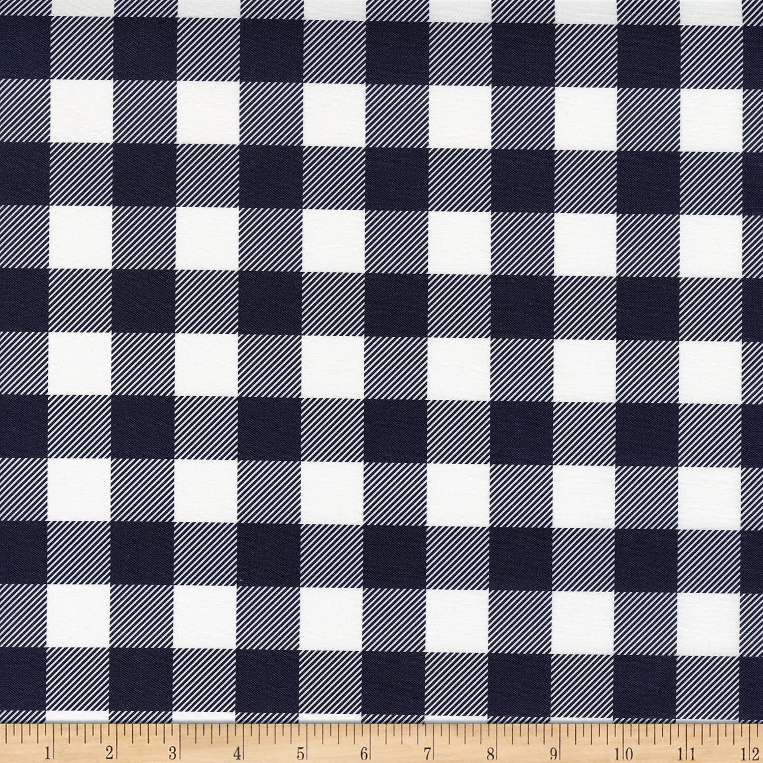 Paintbrush Studio Buffalo Check Buffalo Navy, Fabric by the Yard