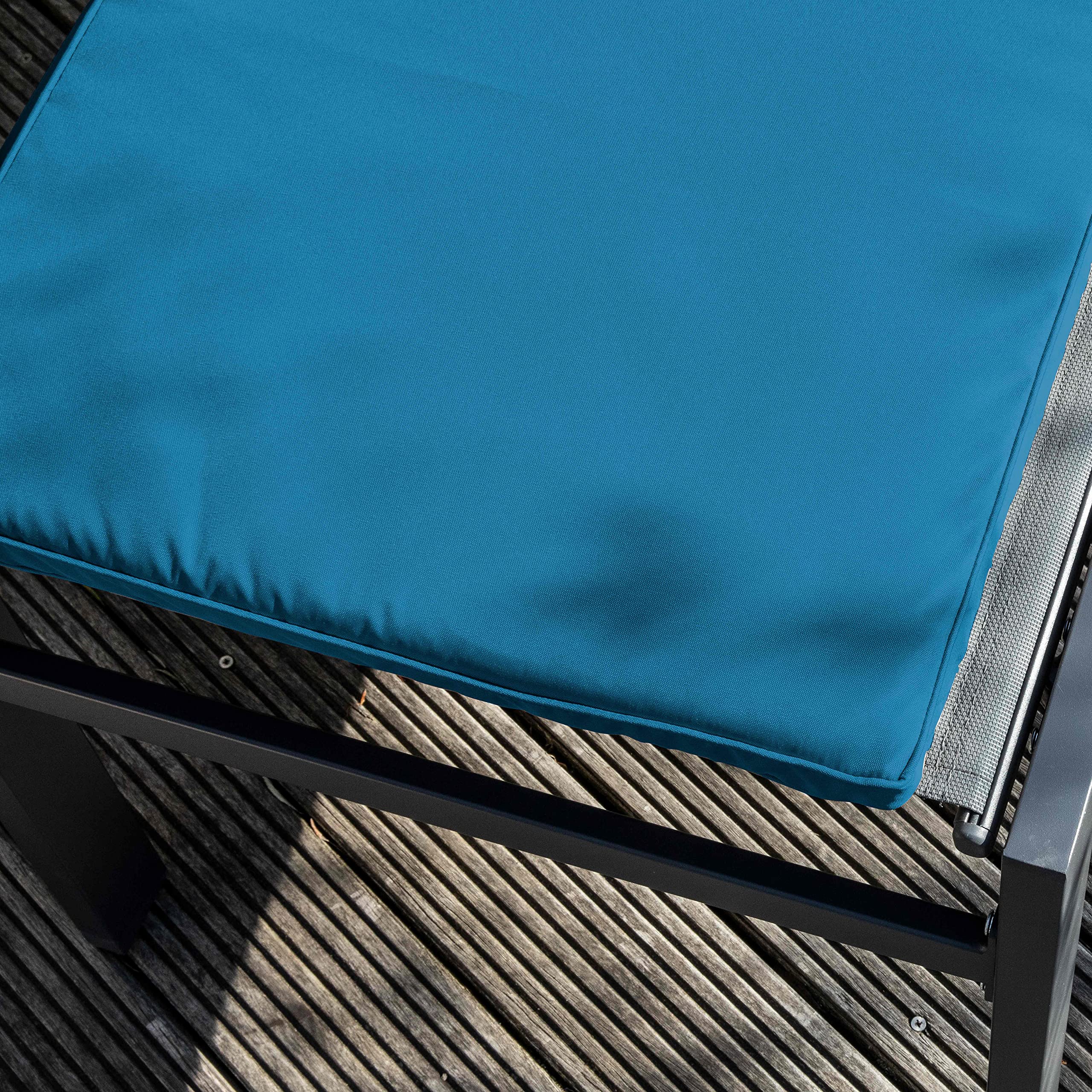 Lot 2 Coussins Bain de Soleil Polyester Bleu 186 x 53 x 5 cm
