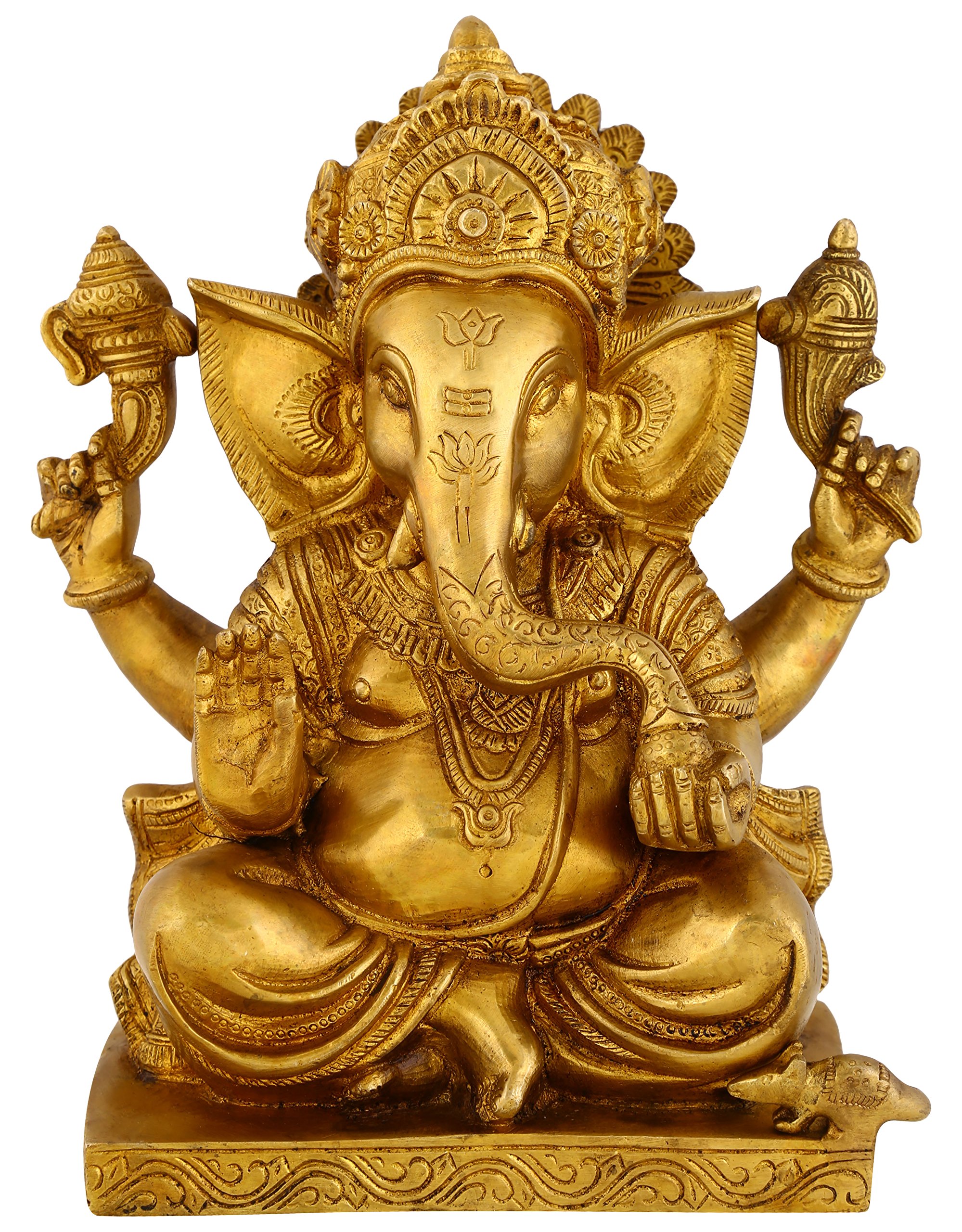 Kalakrithi - Lord Ganesha Statue - 10 Inches Golden Yellow