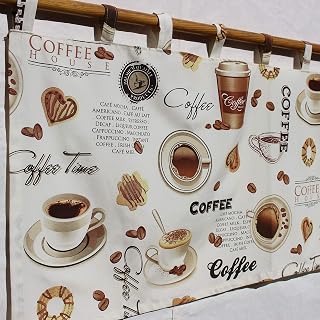 Coffee Curtains For Kitchen Coffee Decorations For Kitchen Coffee Beans Cappuccino Mocha Americano Coffee Mug Coffee Valance I Love Coffee
