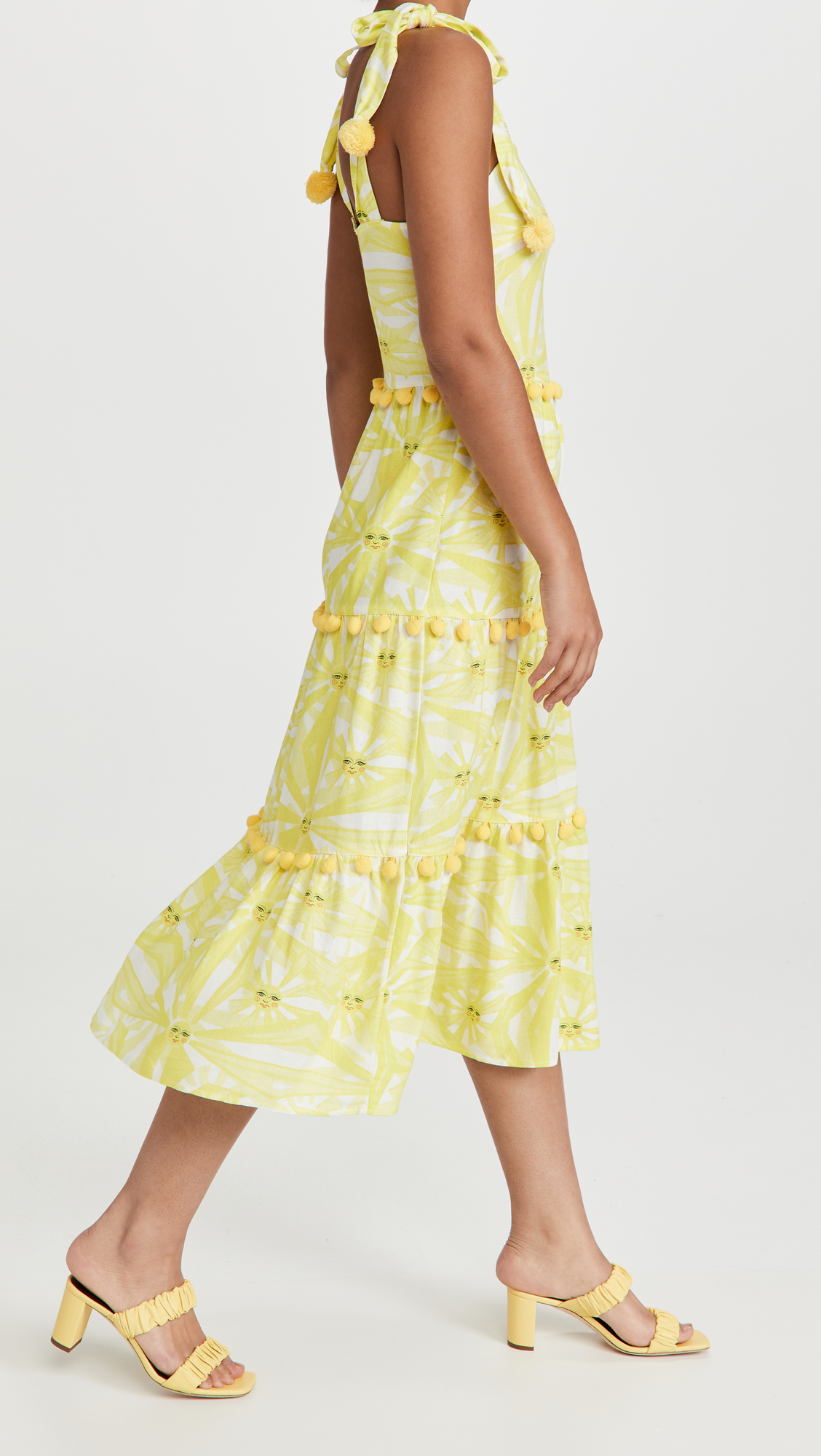soulful pom pom midi dress Aje Soulful Pom Pom Midi Dress Yellow Dress Aje Elizabeth Dress NWT Aje Casabianca Puff Sleeve