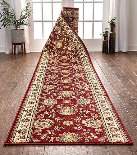 Sultan Sarouk - Alfombra bien tejida para pasillos, oriental estilo persa tradicional, de 31 pulgadas de ancho