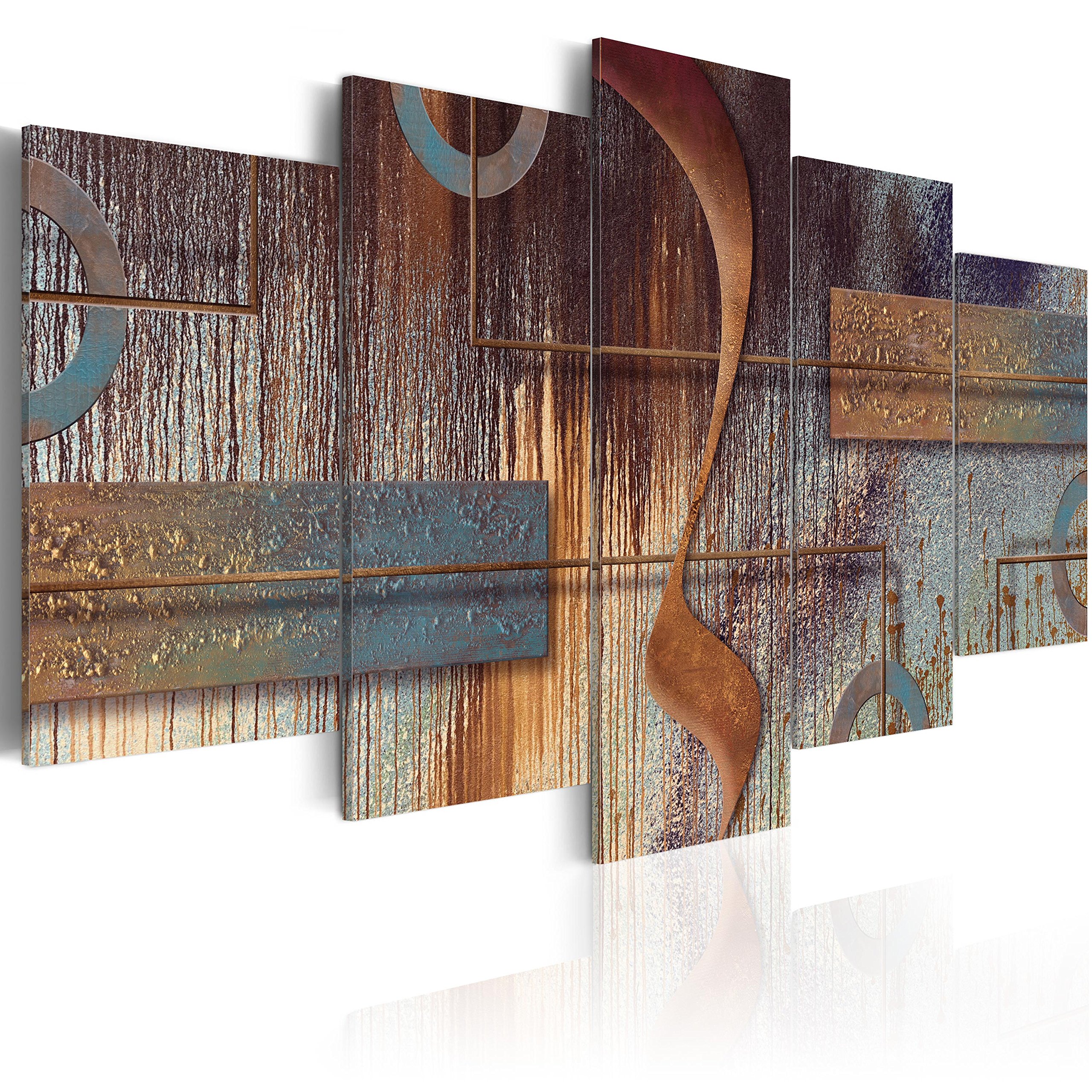 B&D XXL - Leinwandbild Geschenke Heimdekoration, 100x50 cm, 5-teilig | Hochwertige Leinwand, sofort aufhängbar, ideal fürs Wohn- oder Schlafzimmer, wasserfest und lichtecht, langlebig, stilvoll