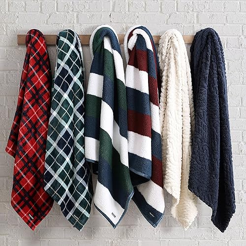 Miniatura 6 de Nautica Manta de felpa ultrasuave para decoración del hogar, ropa de cama sherpa reversible, 50 x 60 pulgadas, verde Wilton