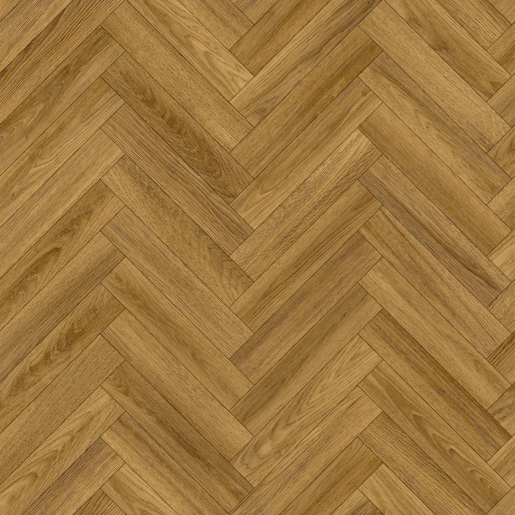 Dorset 692D Golden Oak Wood Herringbone Effect Solent Vinyl Flooring | - 2m x 6.5m (6ft6" x 21ft3")