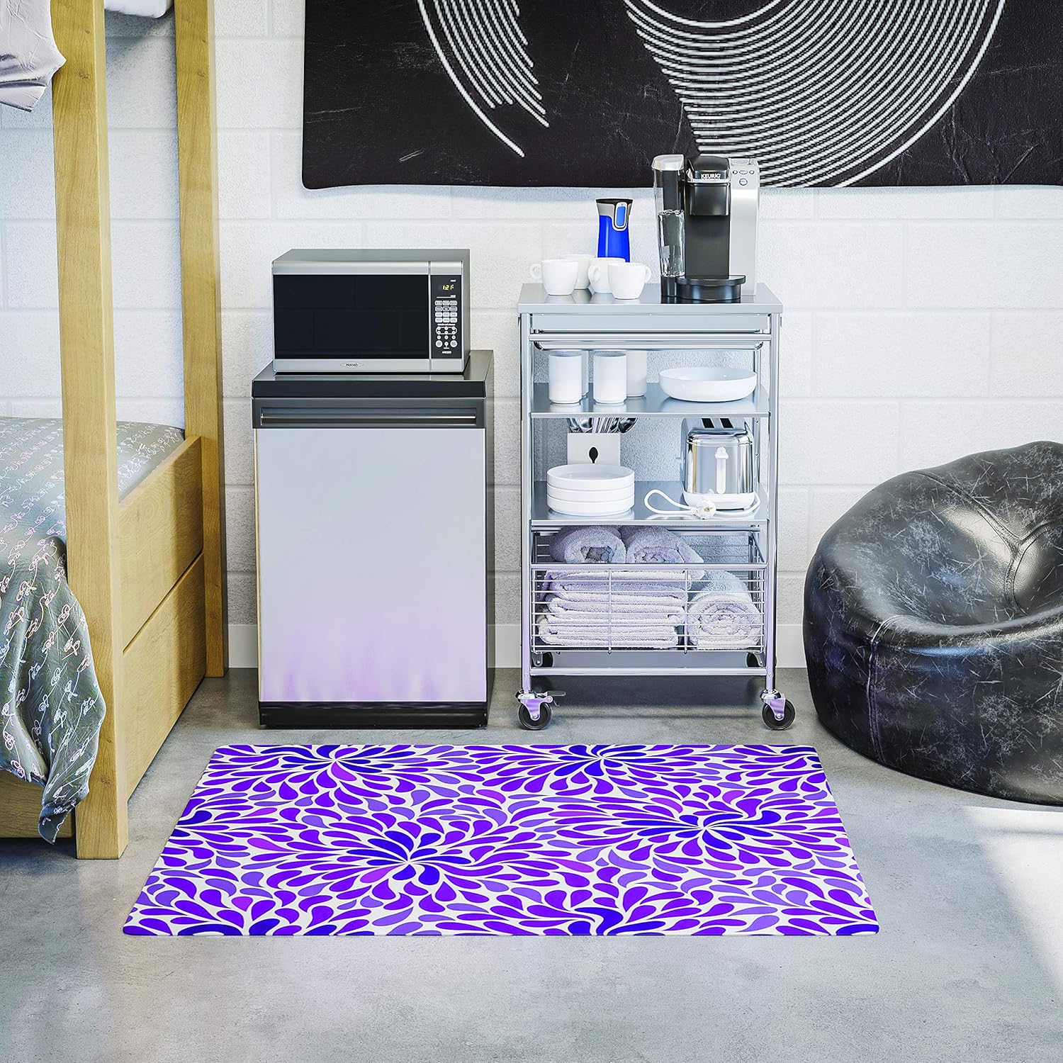 Deflecto FashionMat Chair Mat, Lazy Daisy Design, Hard Floor and Flat Pile Carpet Use, Non-Studded Rectangle, 35” x 40” : Office Products
