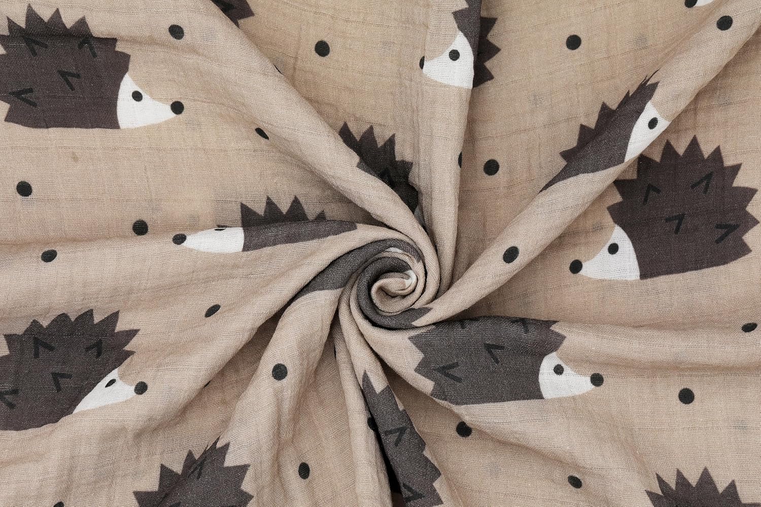 Muslin Baby Quilt 100% Cotton Newborn Blanket 47" X 47" 2 Layers Muslin Swaddle for Boy and Girl (Brown)