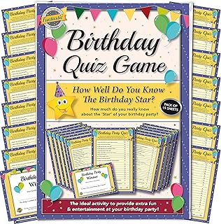 Birthday Party Quiz Game - How well do you know the 'Birthday Star'? Quiz activity for all ages, a great idea to help family and friends socialise and have fun