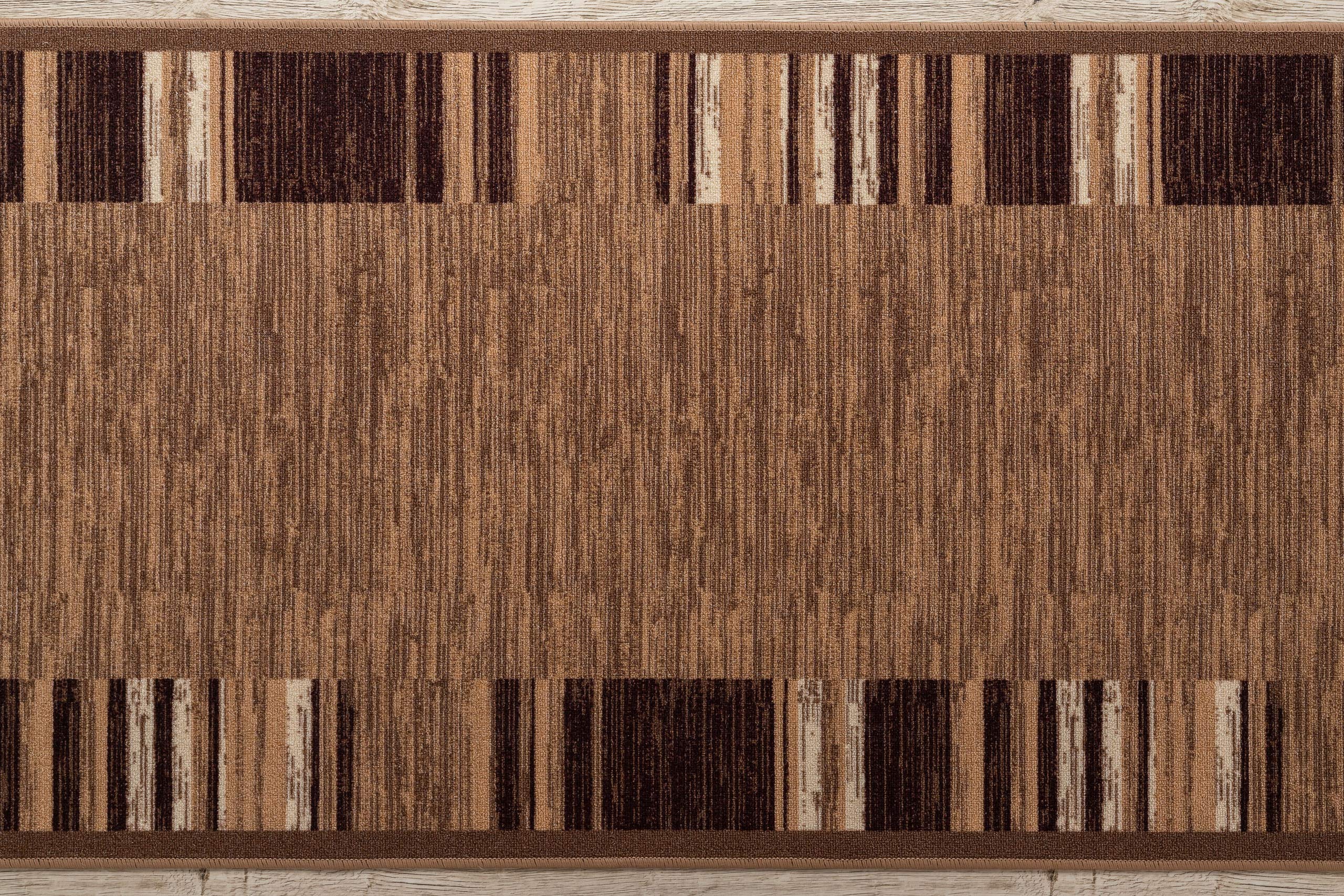 rugsx Alfombra de Pasillo Adagio Beige - Antideslizante, Moderna y Duradera, Ideal para Cocina, Pasillo y salón, 110x260 cm