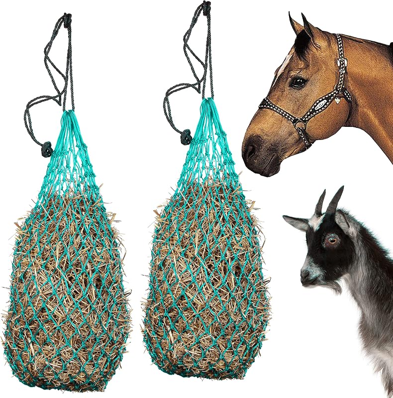 Rede para Feno para Cavalos Majestic Ally com Furos de 3,81 x 3,81 cm, 101,6 cm, Turquoise, Pacote com 2