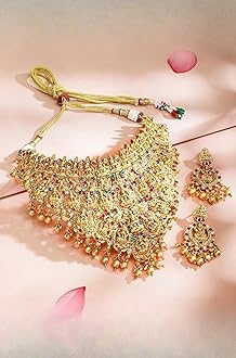 Necklace Set Gold Plated Temple Traditional Stylish Jewellery Gift for Women & Girls