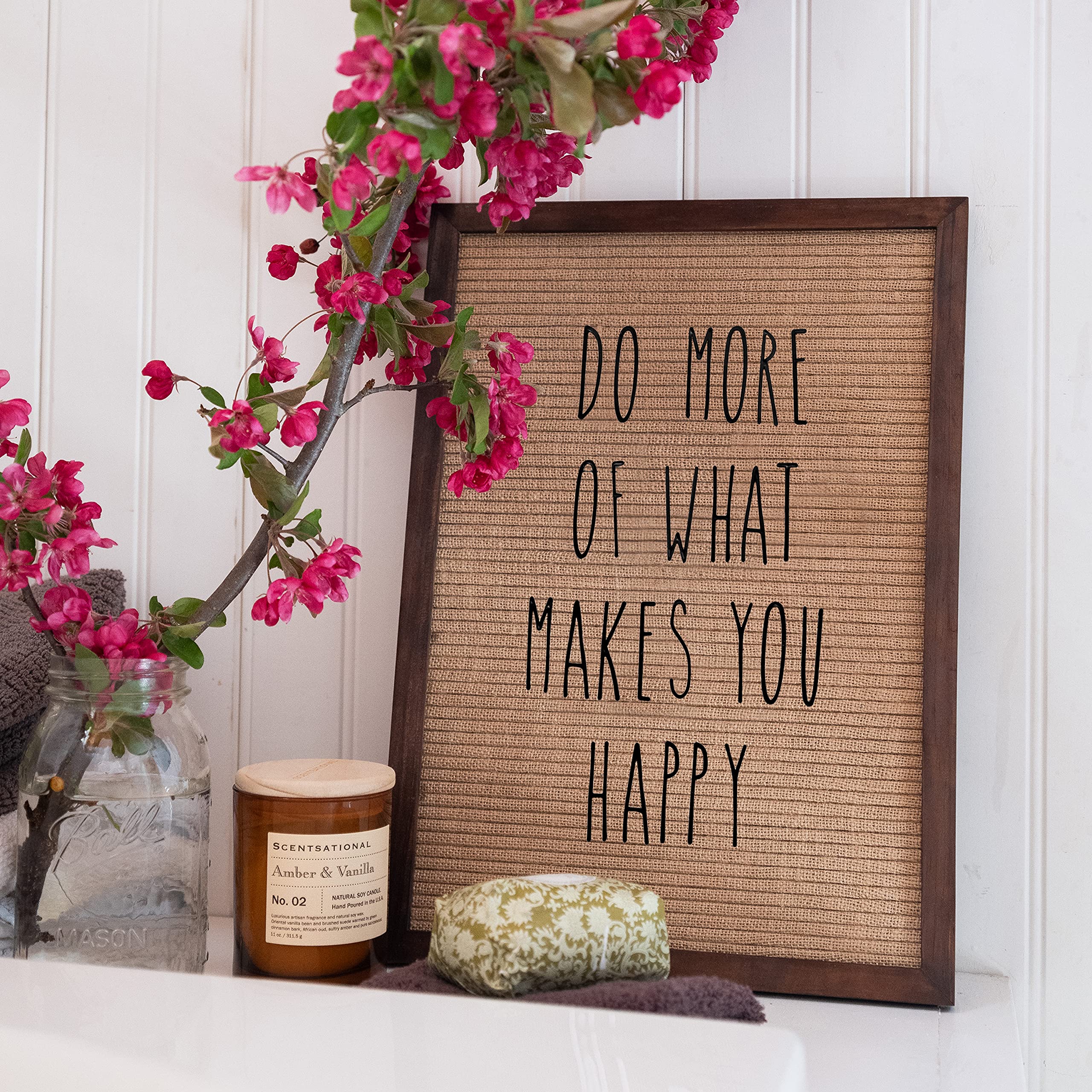 Skinny Letterboard Letters Set, Rae Dunn Inspired Font Letters for Letter Board, Changeable Felt