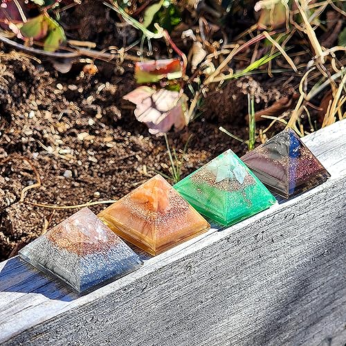 Miniatura 25 de 7 mini pirámides para cuidado personal, armonía, meditación, yoga, espiritualidad, decoración de cristal, espacio de trabajo de equilibrio hecho