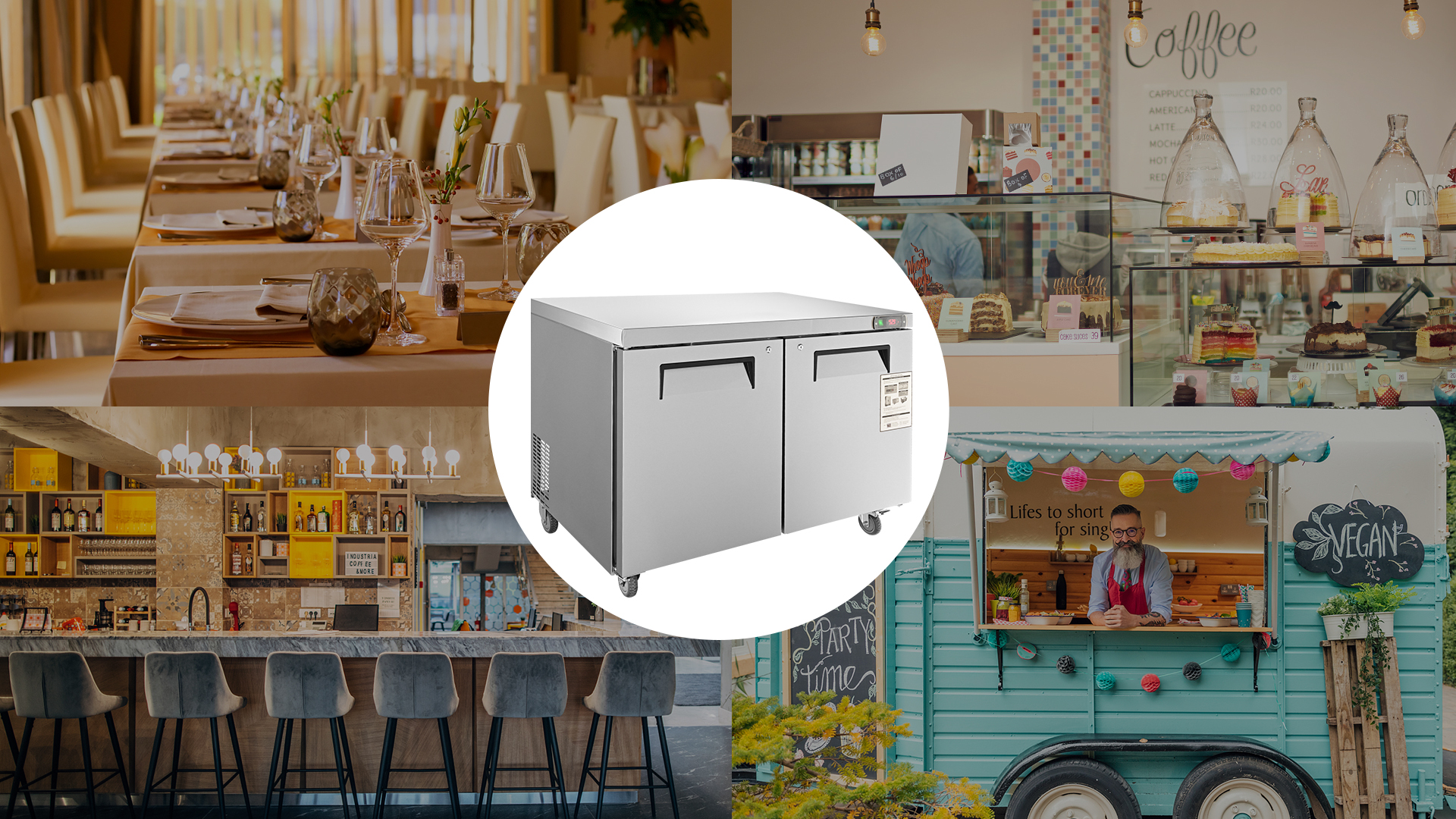 Image of VEVOR Commercial Refrigerator, 48 inch Worktop Undercounter Refrigerator, 12.85 Cu. Ft Thick Stainless Steel Refrigerated Food Prep Station, 2 Door Worktop Fridge with lock for Restaurant, Bar, Diner | 2 Door Food Prep Table, Stainless Steel Refrigerated Salad Prep with Lock, Adjustable Racks, for Restaurant Bar Diner