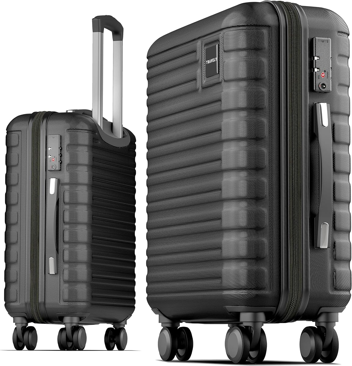 Travely Valise Cabine 55x40x20cm - adaptée pour Ryanair, Lufthansa, Eurowings et Autres. Valise Cabine 36L avec roulettes Souples et Serrure TSA Pratique, Valise de Voyage, Bagage