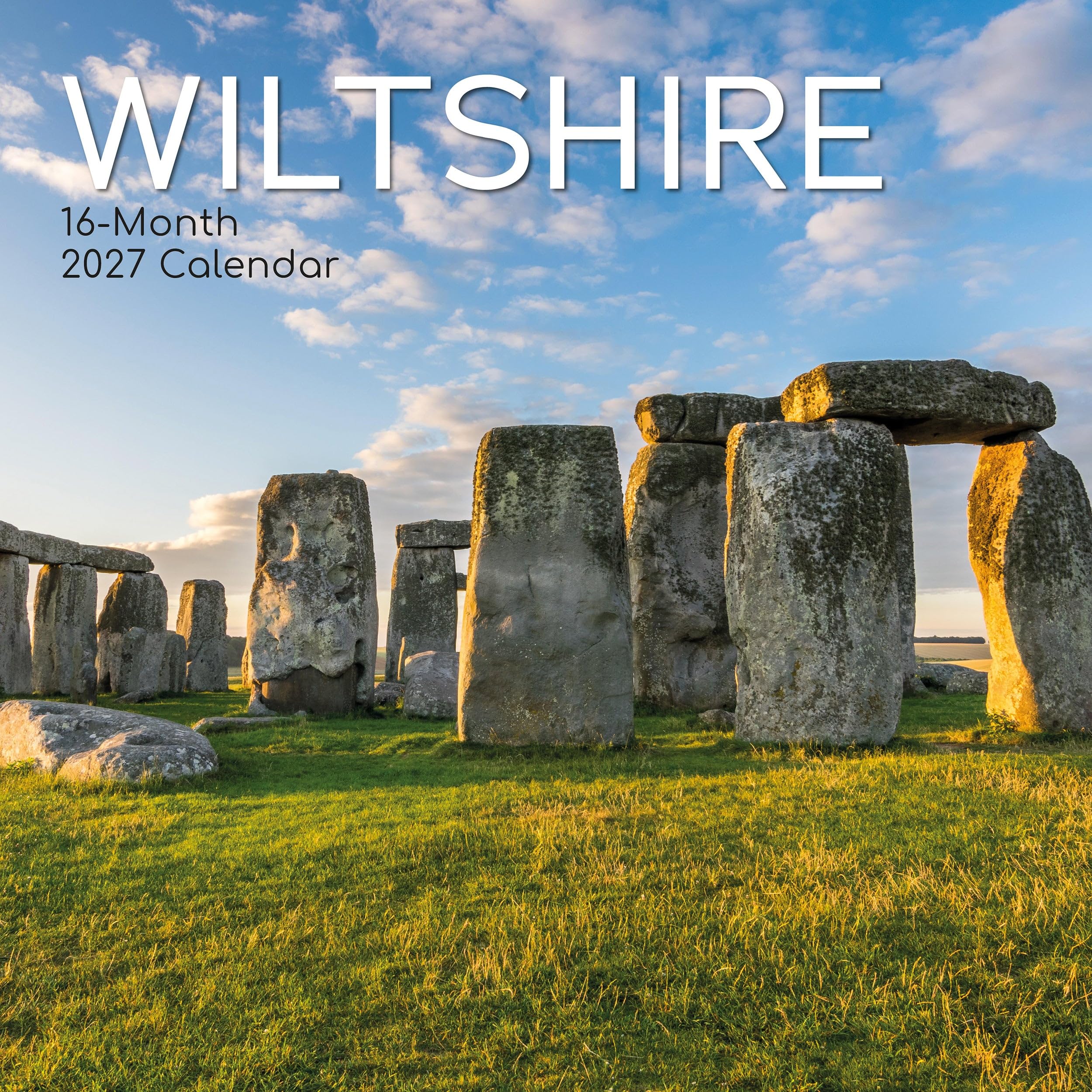 TGSC | Wiltshire 2026-2027 Calendar, 16-Month Square Wall Calendar (Sept 2026-Dec 2027), UK Planner with Stone Circle Themes, Home or Office Organiser | 30 x 30 cm