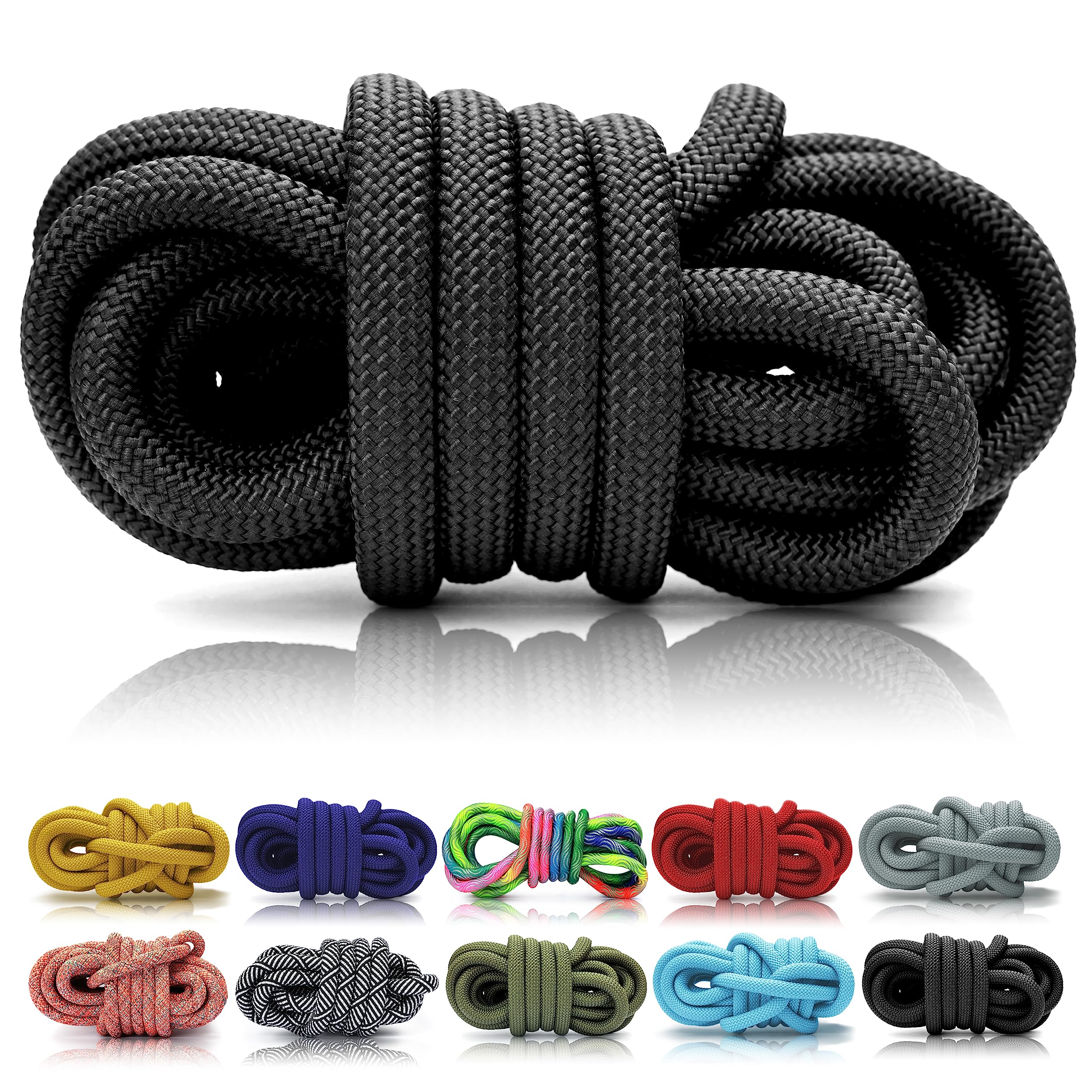 Ganzoo Endkappen aus Metall in Schwarz, 10er Set, für 8 mm bzw. 10 mm PPM Seil, Tau, Schnur und Paracord, Kordelende sauber abschließen, für Hundeleine, Halsband, Schmuck und Outdoor-Zubehör