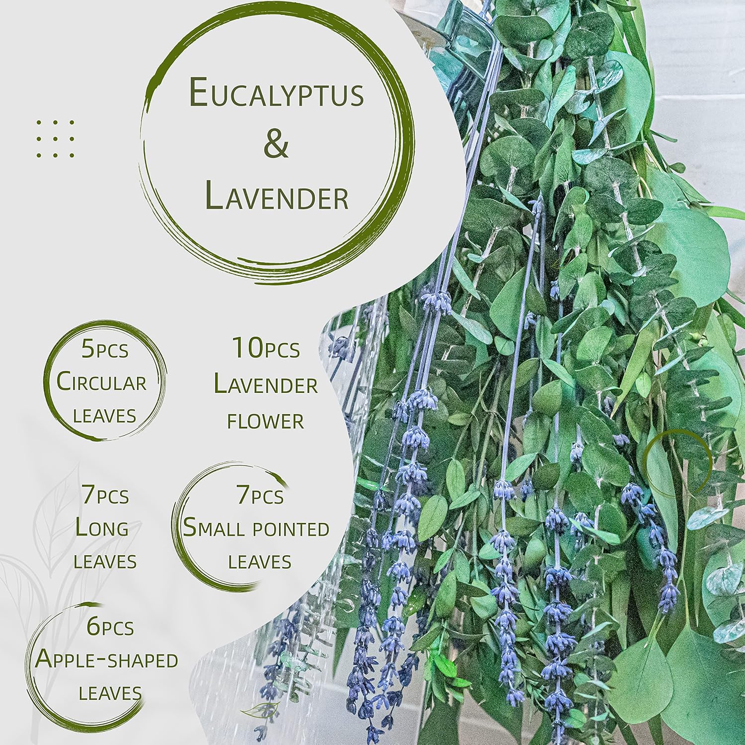 Fresh Mix Eucalyptus & Lavender Bouquet for Shower | 17'' Natural Real Eucalyptus Leaves Shower Decor Home Decor Aromatic Lavender Shower Plant, Fragrance