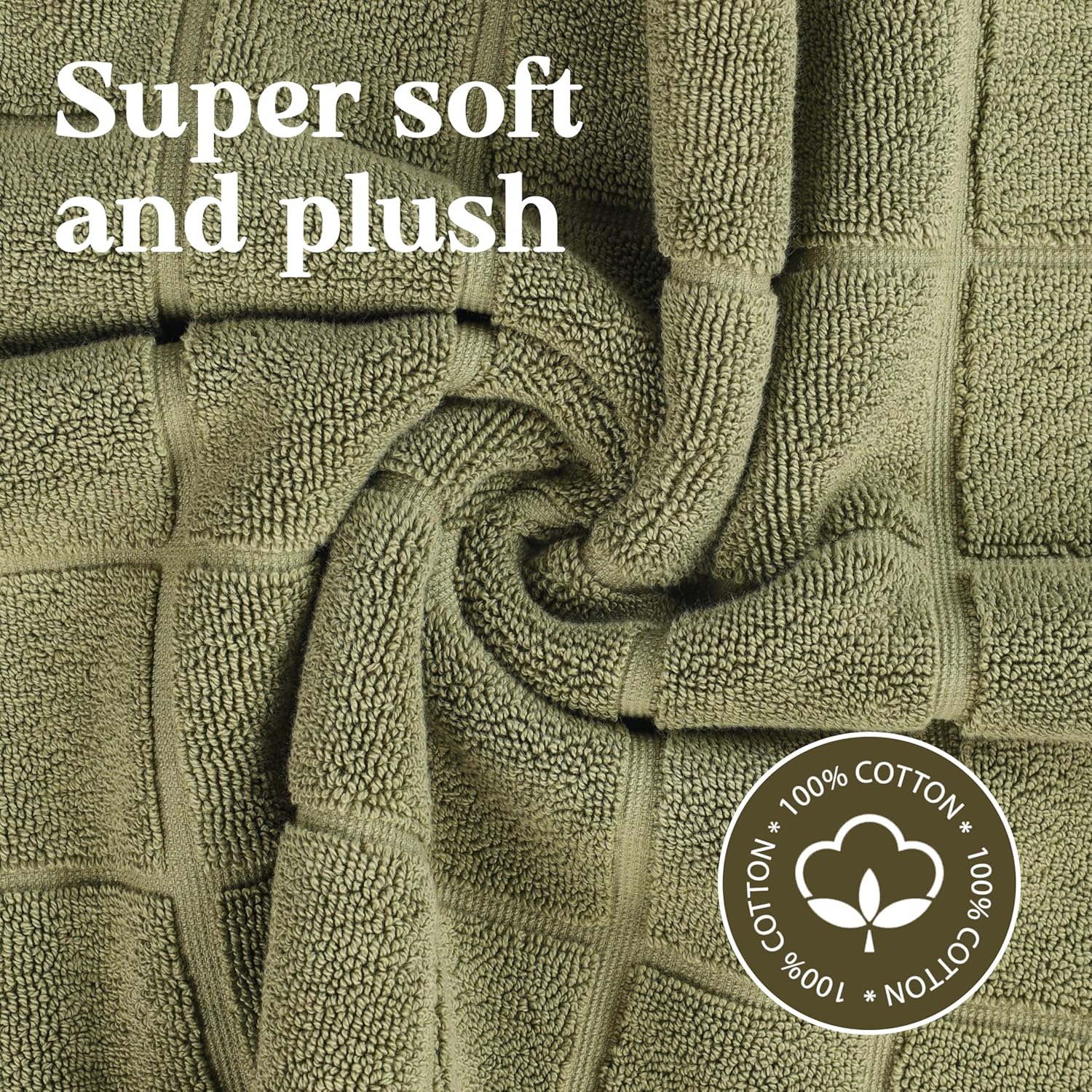 Superior 100% Cotton Bathmat Set, Bath Mats, Bathroom Decor, Shower, Bathtub Essentials, Accessories, Small Washable Rug, No Backing, Heavyweight, Nora Collection, Set of 2, 22" x 35", Forest Green