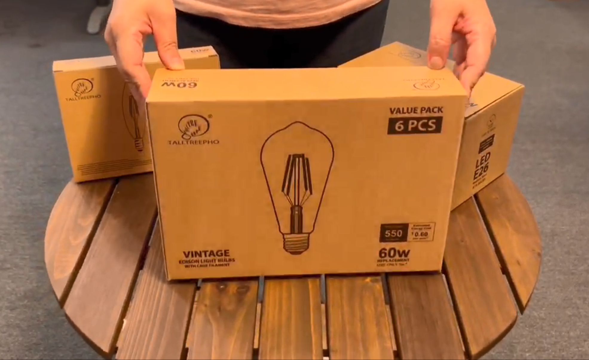 Talltreepho Vintage LED Edison Bulb 50W Equivalent, 550 Lumen Soft