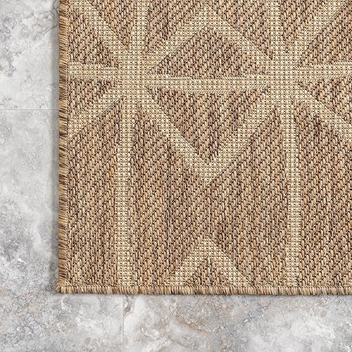 Miniatura 4 de nuLOOM Saunders - Alfombra geométrica para interiores y exteriores, 5 x 8, beige