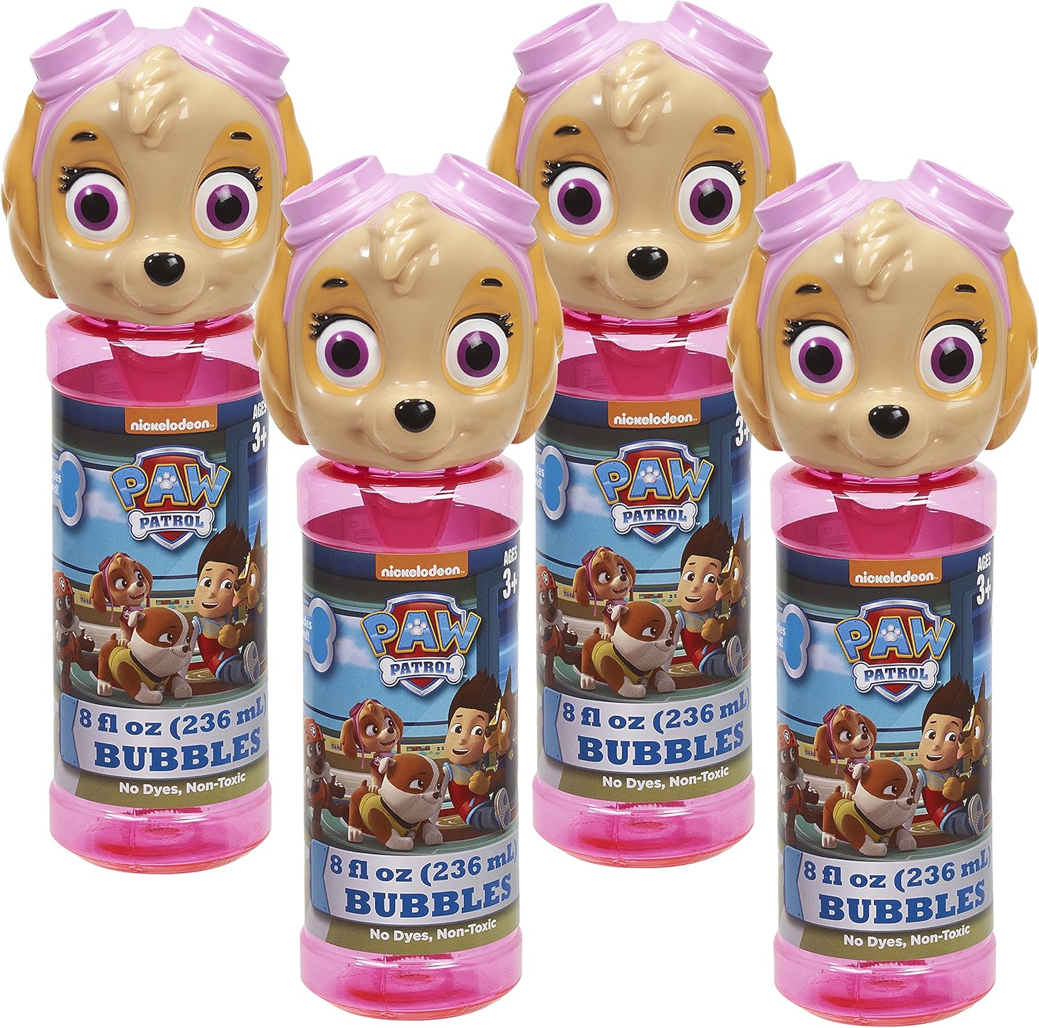 Little Kids Paw Patrol Skye 8 oz Bubble Head with Wand Set (4 Piece)