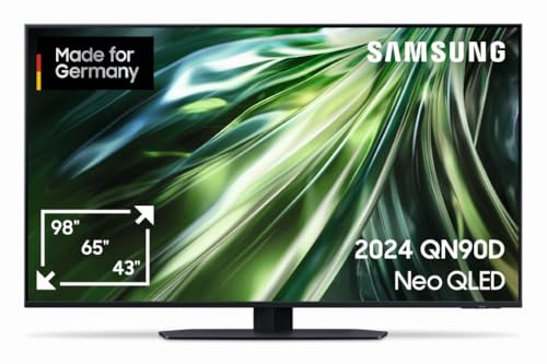 Samsung Neo QLED 4K QN90D Fernseher 43 Zoll, Neural Quantum 4K AI Gen2 Prozessor, Mini LED TV, AI Upscaling, Smart TV, Dolby Atmos, Gaming Hub, GQ43QN90DATXZG, Deutsches Modell