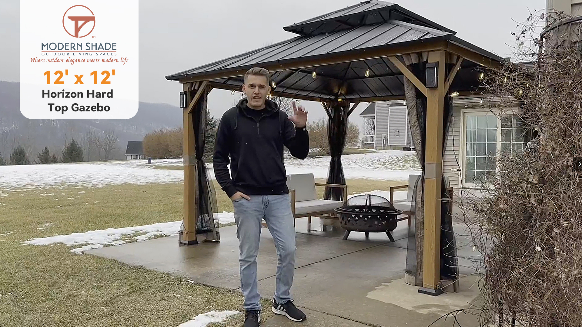 Amazon.com : Modern Shade The Horizon Hard Top Gazebo 12' x 20