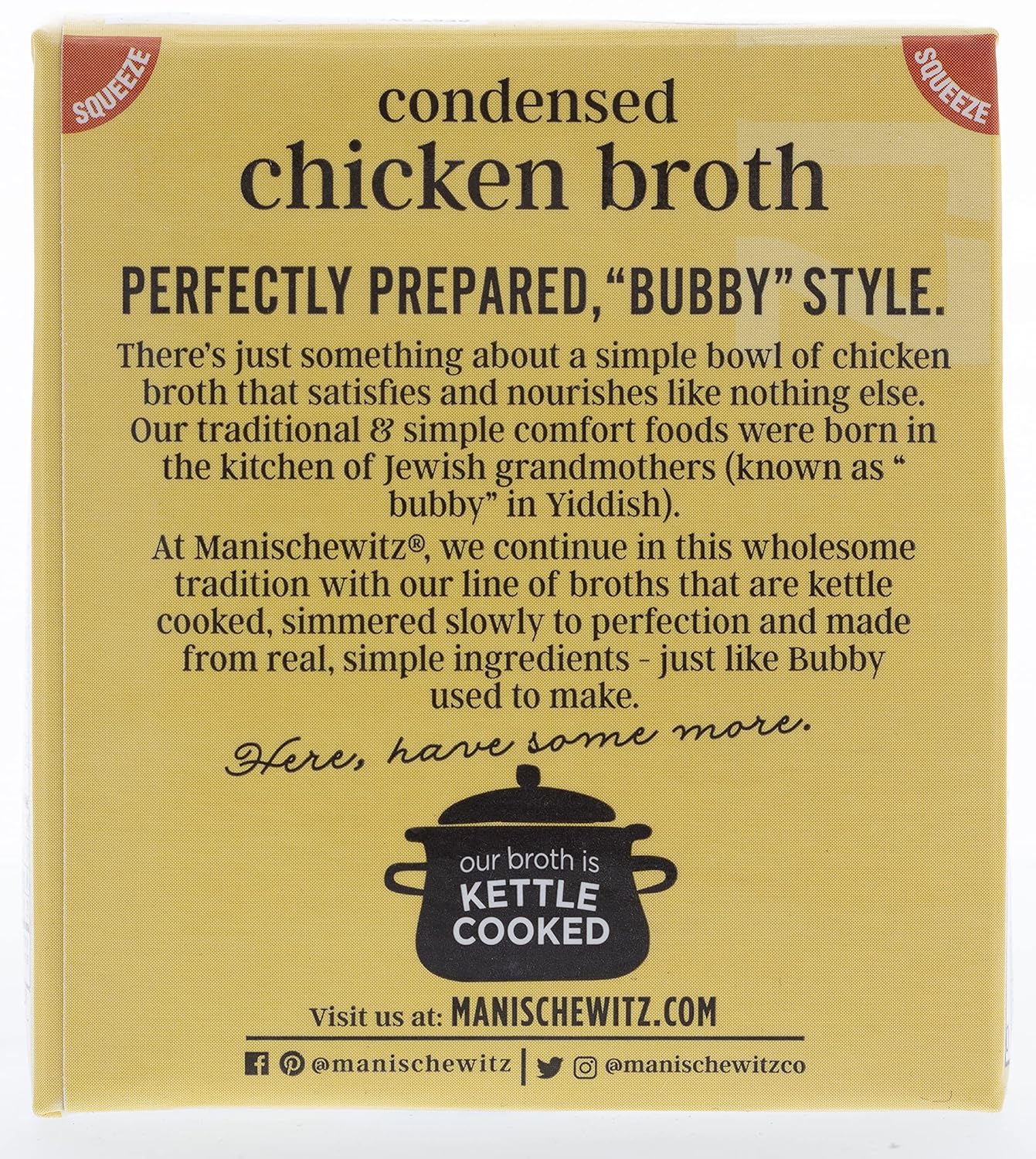 Manischewitz Condensed Chicken Broth 12oz (6 Pack), Flavorful, Kettle Cooked, Slowly Simmered
