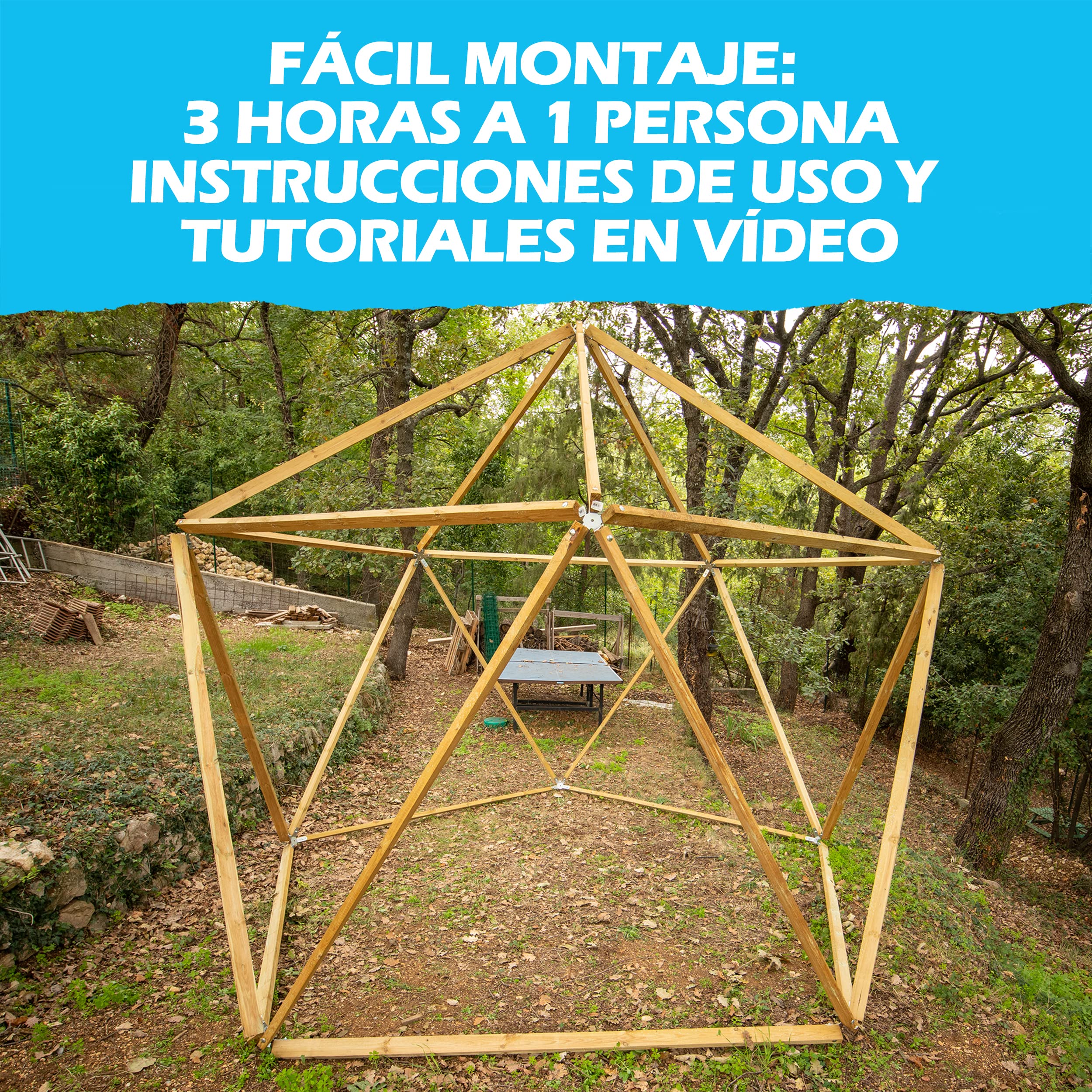 Domo geodésico DOMESTAR: Kit de 11 conectores de montaje de metal de acero galvanizado para cúpula de 1 V: invernadero, hamacas, taller, cabaña de jardín, refugio de sabuesos, mosquitera exterior