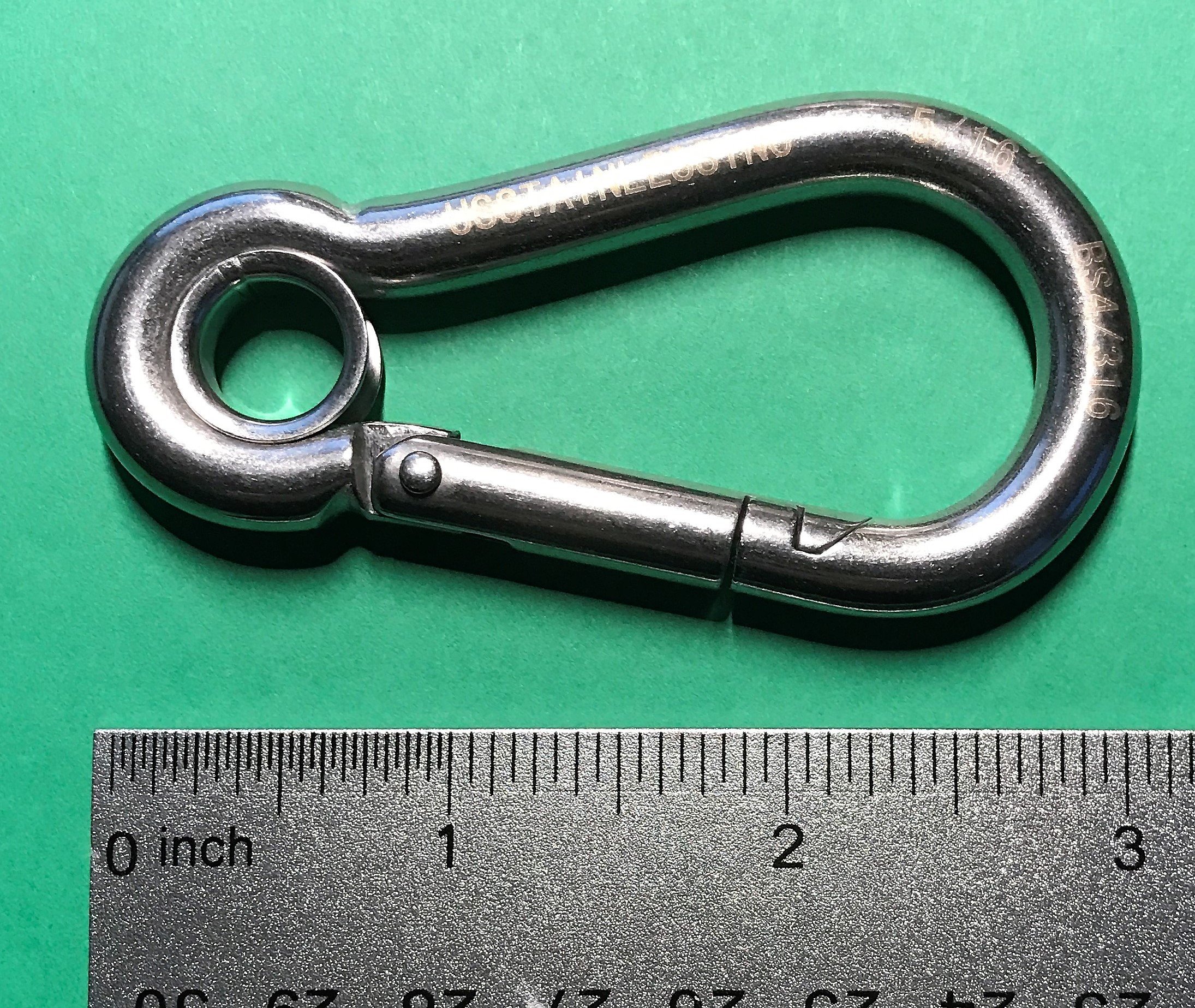 US STAINLESS Crochet à ressort en acier inoxydable 316 avec mousqueton à œillet 8 mm de qualité marine