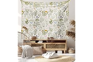 Ambesonne Tapestry, Floral Design Botanical Plant Herb Flower