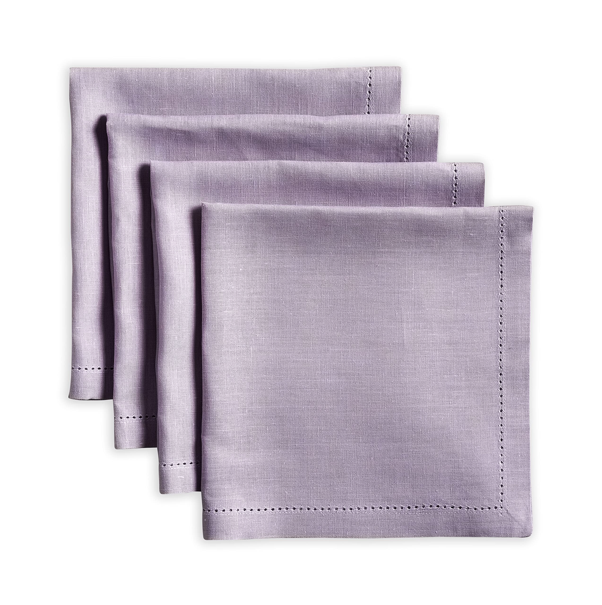 Maison d' HermineAvignon Sea Fog 100% Linen Soft and Comfortable Set of 4 Napkins Perfect for Family Dinners | Weddings | Cocktail | Kitchen | Thanksgiving/Christmas (20 Inch by 20 Inch)