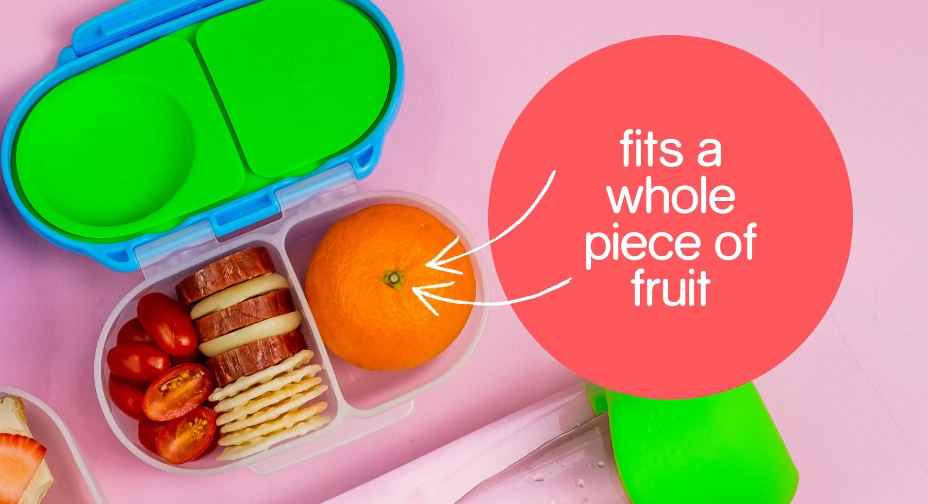 b.box 2-pack Bento Snackbox | Lekvrije snackbox met dubbel compartiment