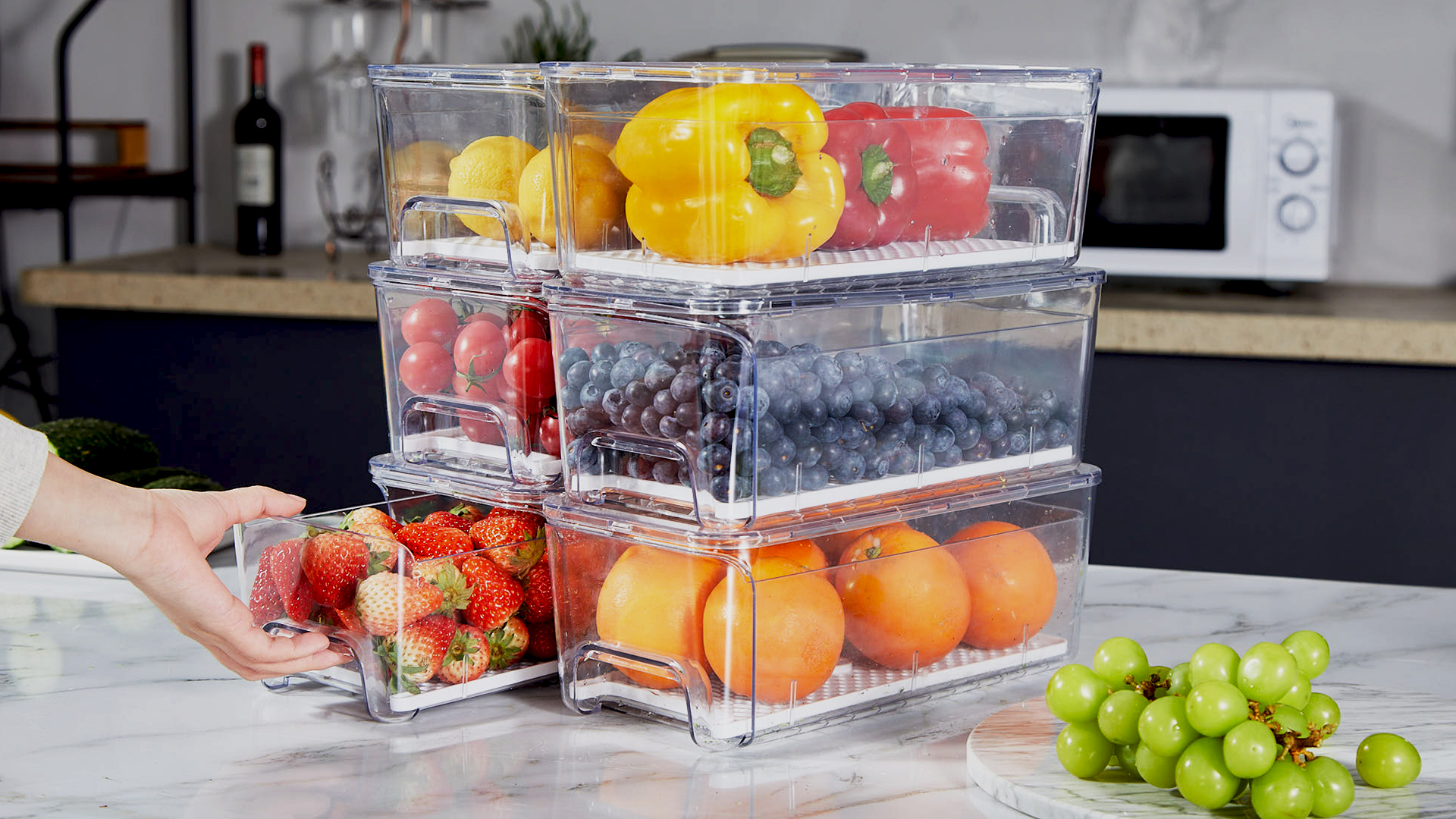 Amazon.com: Brippo 6-Pack Fridge Drawer Organizer, Pull-out