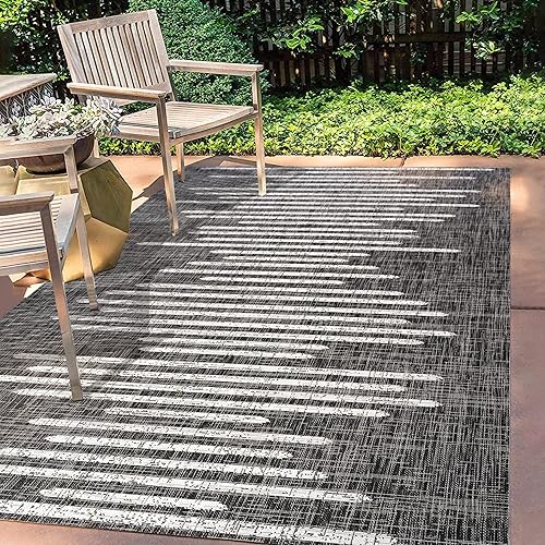 Eyely BMS124E-3 - Alfombra geométrica de rayas bereber para interiores y exteriores, moderna, bohemia, rústica, dormitorio, cocina, patio trasero,