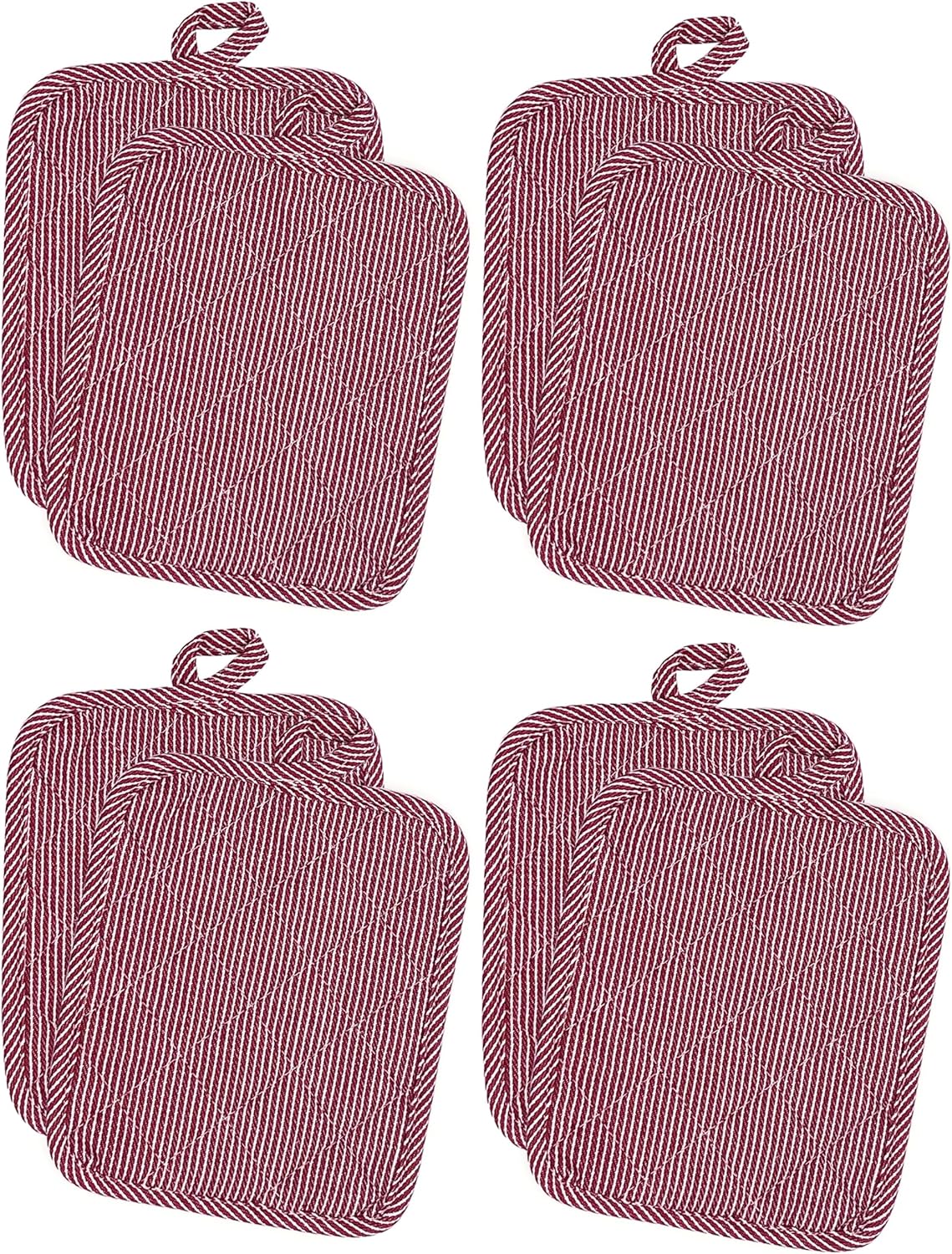 Non-Slip Heat-Resistant Pot Holders & Table Pads – Burgundy, 8 Pack Non-Slip Heat-Resistant Pot Holders & Table Pads – Burgundy, 8 Pack