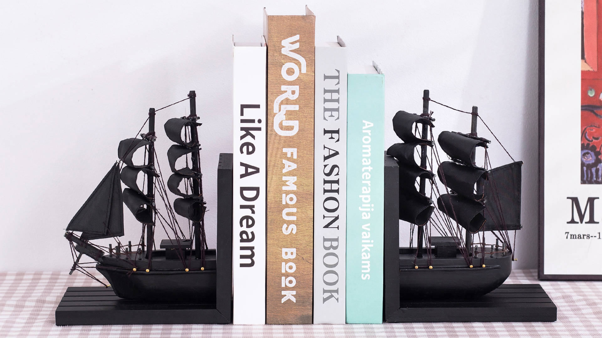 Amazon.com: NAUTIMALL Wooden Ship bookends The Black Pearl Pirate