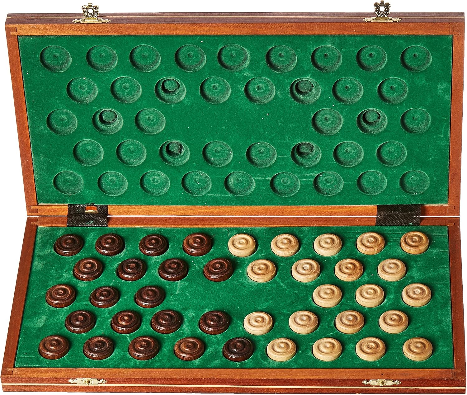 Checkers Set in Folding Wooden Case - 100 Playing Field - 15-1/2''