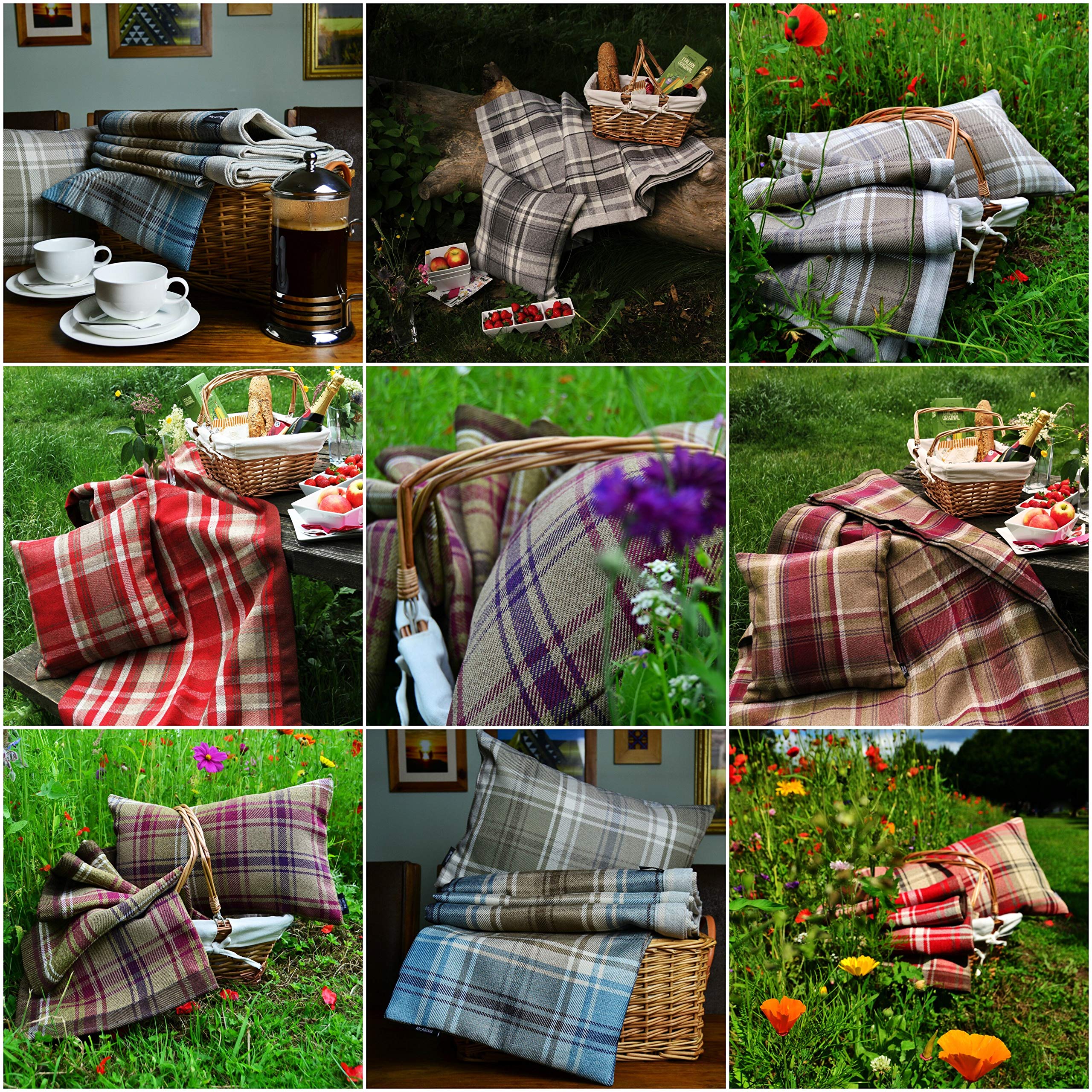 Mcalister Textiles Red Heritage Tartan Throw Cushion Covers 24 X
