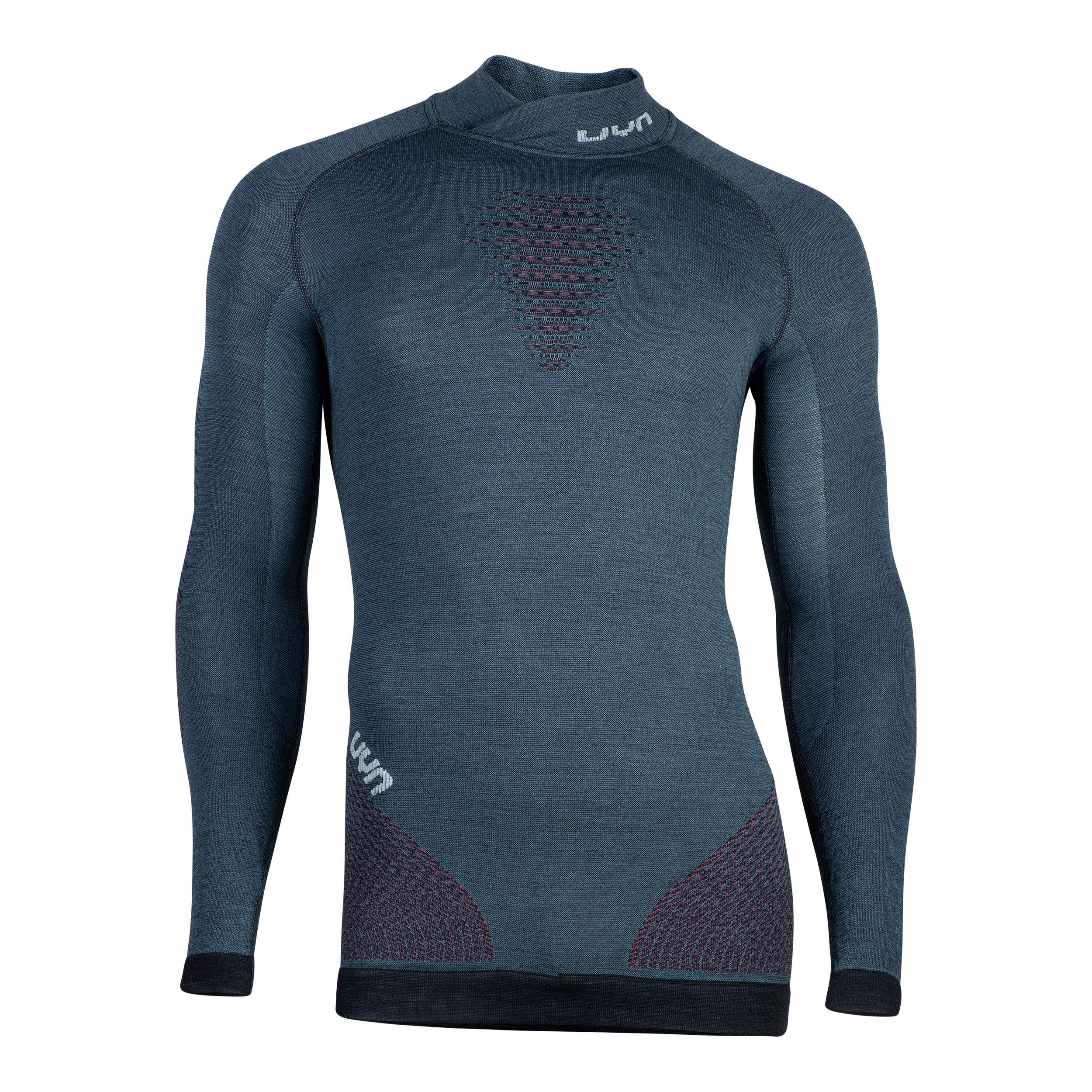 UYN U100076 FUSYON UW LG_SL.Turtleneck T-Shirt Men's Orion Blue/Bordeaux/Pearl Grey M