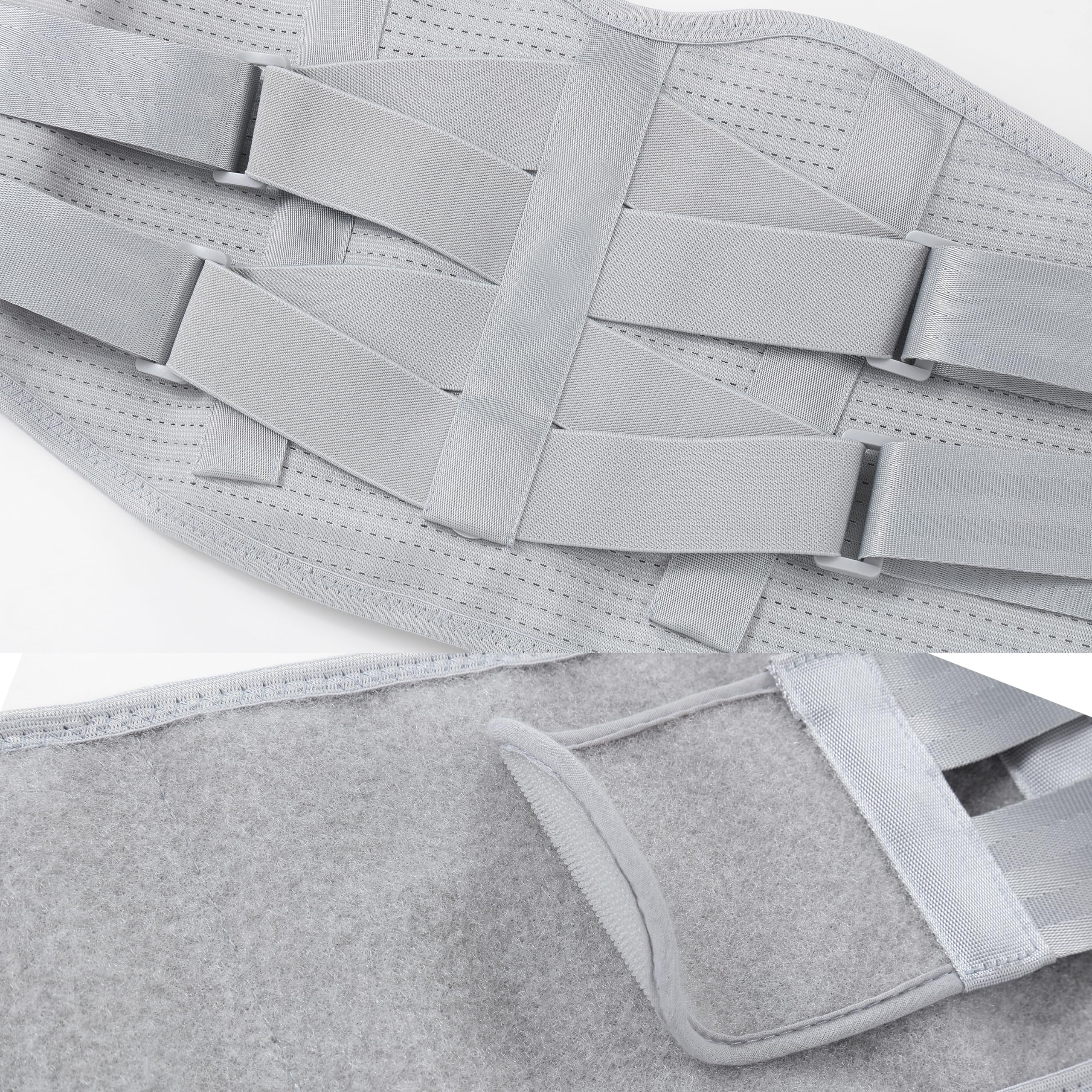 NEOtech Care Faja lumbar Accesorio transpirable y ajustable para la parte baja de la espalda - Doble entramado de compresión - Protección para el levantamiento de pesos (Gris, M)